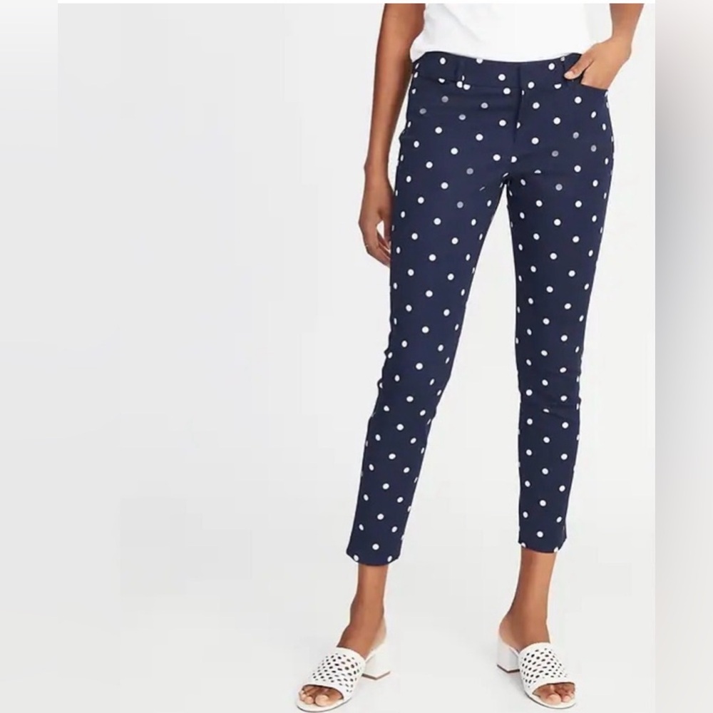 Navy Polka Dot Women's Pants
